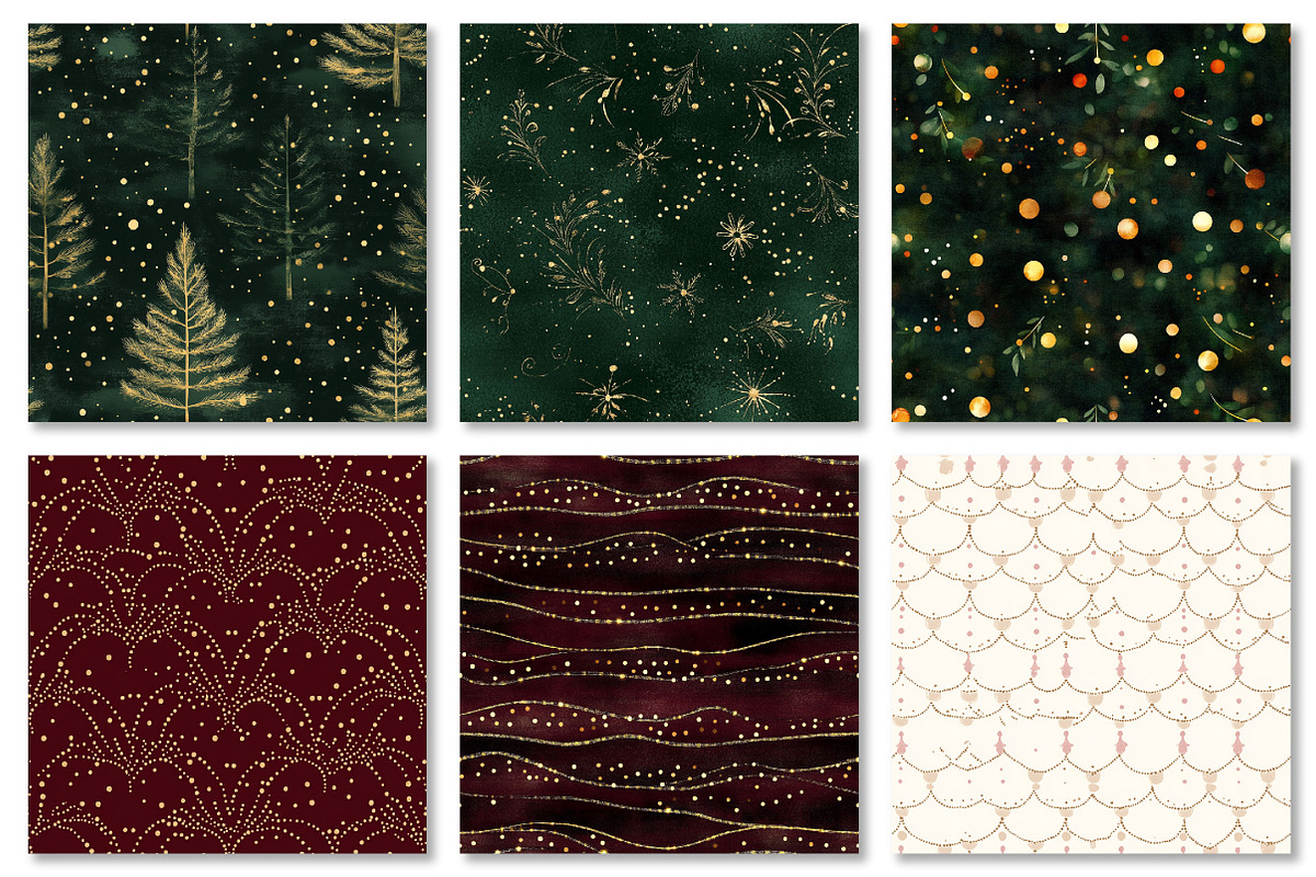 Vintage Holiday Lights Digital Paper, a Texture Graphic by Dream Creation (Photo 2 of 7)