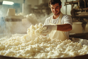 A Whole Milk and Fermented Milk Production Master smiling man in a white shirt, a Person Photo by Textures & Backgrounds
