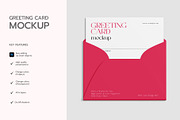 Greeting Card Mockup & Red Envelope, a Mockup by graphypix (Thumbnail 2 of 4)