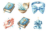 Baby Boy Baptism Watercolor Clipart, an Illustration by SinaCreation (Thumbnail 3 of 5)