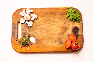 Kitchen wooden cutting board, a Food & Drink Photo by Stockphoto by vzwer