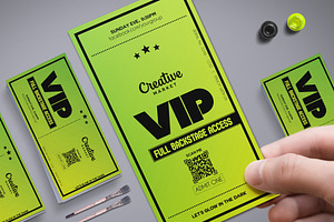 Neon Green VIP Pass Template