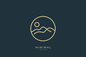 logo of a mountain and sun, a Branding & Logo Template by idesign_4u