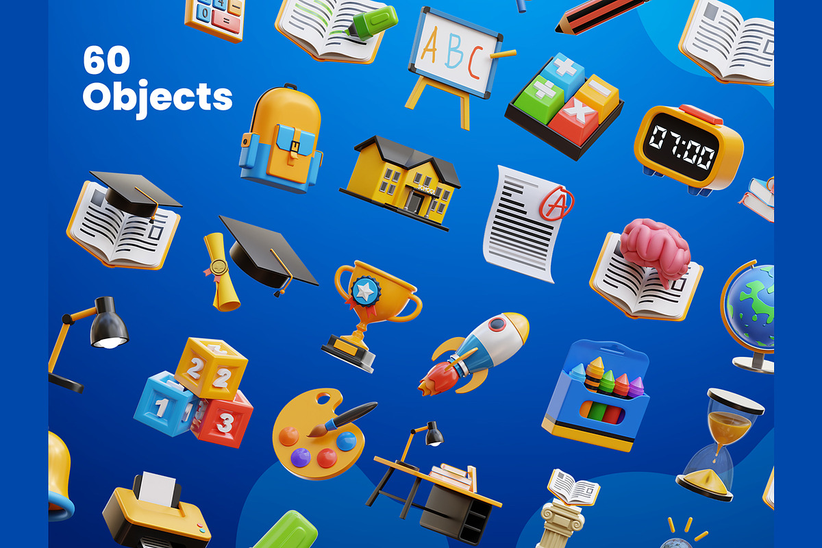 Education 3D Icons, an Object 3D Model by Rakata Studio (Photo 5 of 7)
