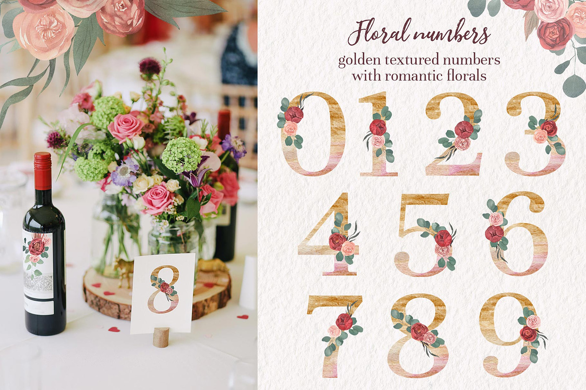 Burgundy Peonies & Blush Roses, an Illustration by Catch the Dream Art (Photo 9 of 14)