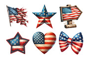 Watercolor American Flag Clipart, an Illustration by Daily.Designs (Thumbnail 4 of 5)