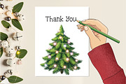 Cute Doodle Christmas Tree Clipart, an Illustration by Creative Art (Thumbnail 8 of 9)