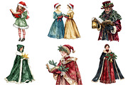 Christmas Carolers Watercolor, a Seasonal Illustration by CitraGraphics (Thumbnail 3 of 6)