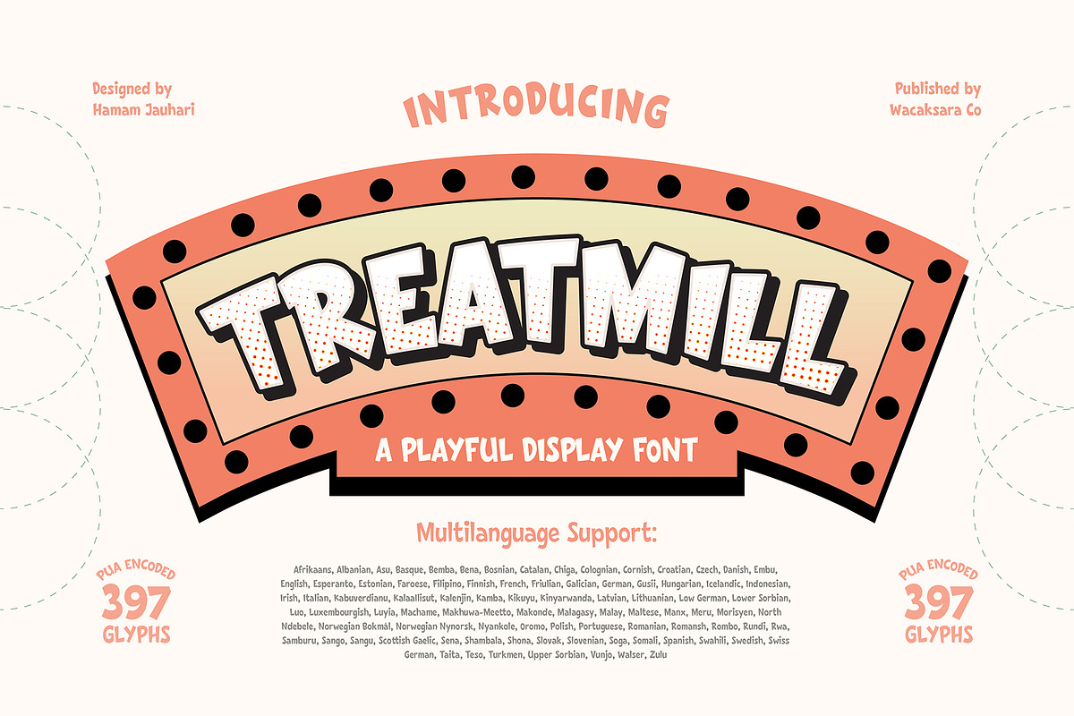 Treatmill Font, a Font by Wacaksara Co. (Photo 1 of 8)