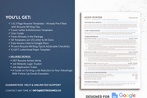 Modern Resume Template ATS GoogleDoc