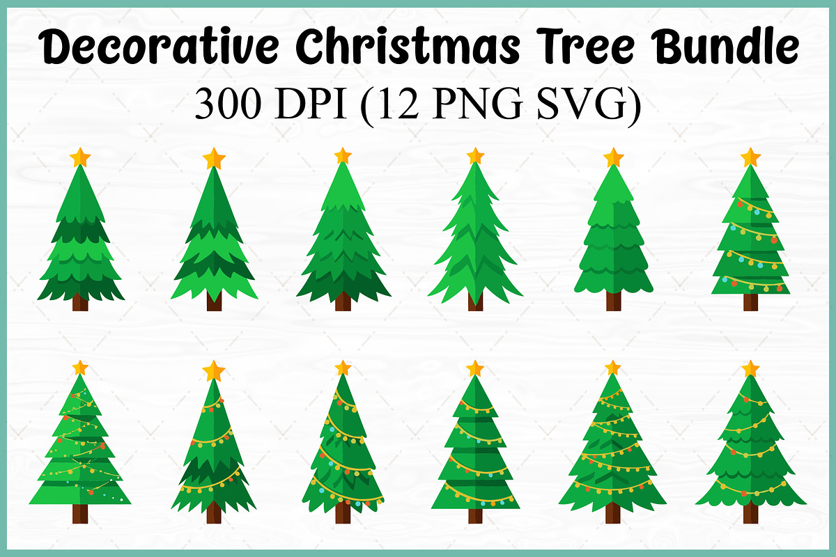 Christmas Tree Vector SVG Bundle, a Seasonal Illustration by Gfx Expert Team (Photo 1 of 3)