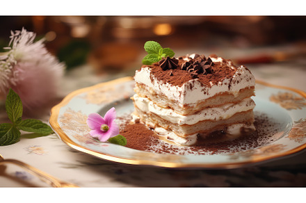 creamy portion tiramisu food ai, a Background Photo by pikepicture