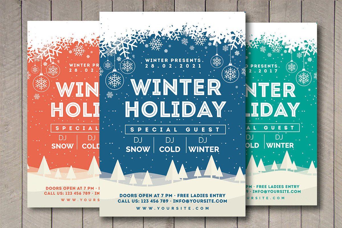 Winter Holiday Flyers Bundle, a Flyer Template by Rafoz (Photo 6 of 6)