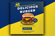 Delicious Burger Food Promotion, a Social Media Template by microtasker (Thumbnail 1 of 2)