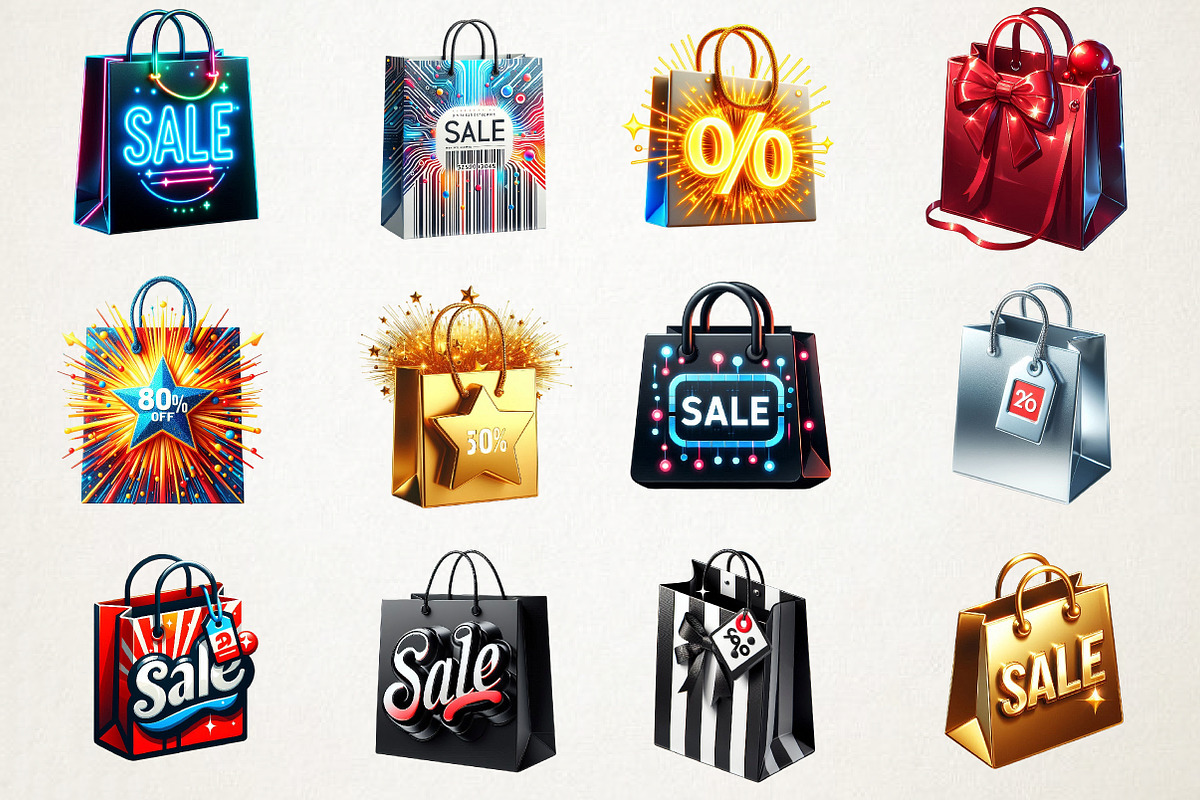 Black Friday Shopping Bags Clipart P, an Illustration by RobertsArt (Photo 4 of 5)