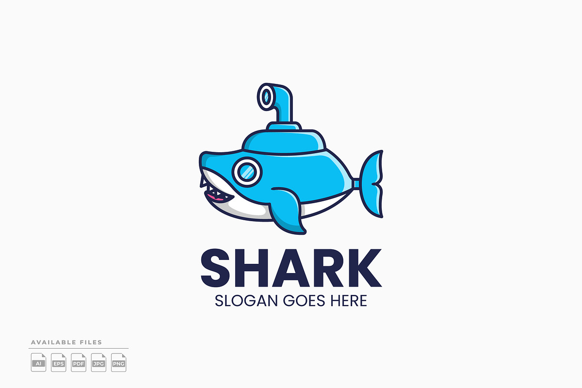 Shark Submarine Logo, a Branding & Logo Template by Zeer Graphic