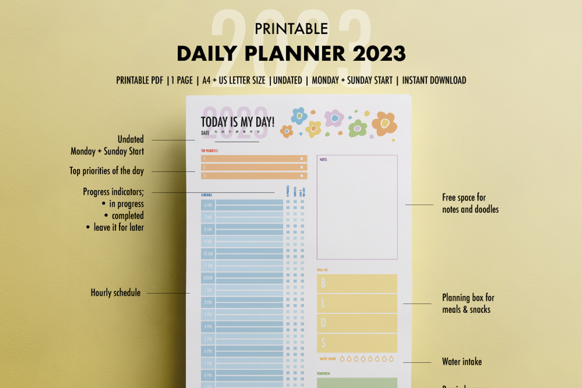 Daily Planner 2023, a Templates & Theme by SizenS
