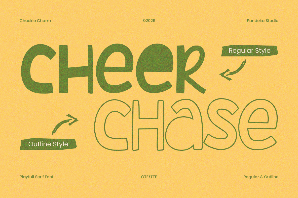 Chuckle Charm - Quirky Serif Duo, a Serif Font by Pandeka Studio (Photo 2 of 9)