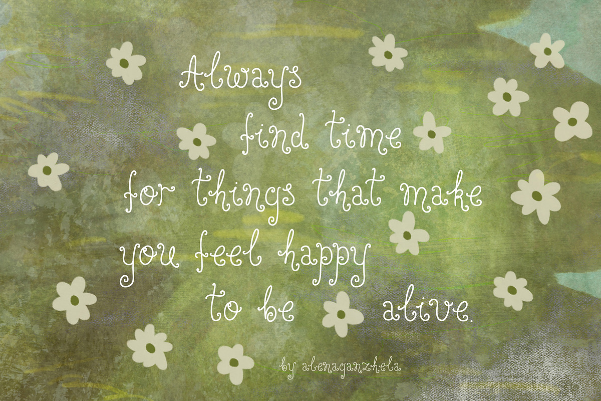 Rue Clementine - curly font, a Handwritten Font by alenaganzhela (Photo 4 of 9)