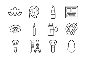 Set of web icons representing beauty, an Illustration by ZinetroN