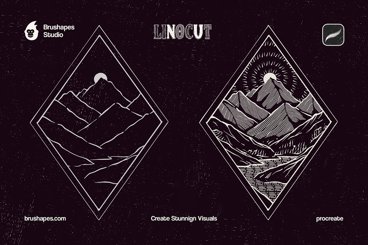 Procreate Craftsman Linocut Brushes, a Brush Add-On by brushapes.com (Photo 5 of 6)