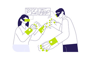 Haptic gloves abstract concept, a Technology Illustration by Visual Generation