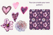 Hearts & Flowers Valentine clipart, a Pattern Graphic by Dina Guiter (Thumbnail 11 of 13)