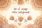Set of mehndi vector backgrounds, a Pattern Graphic by Art of Sun (Thumbnail 1 of 3)