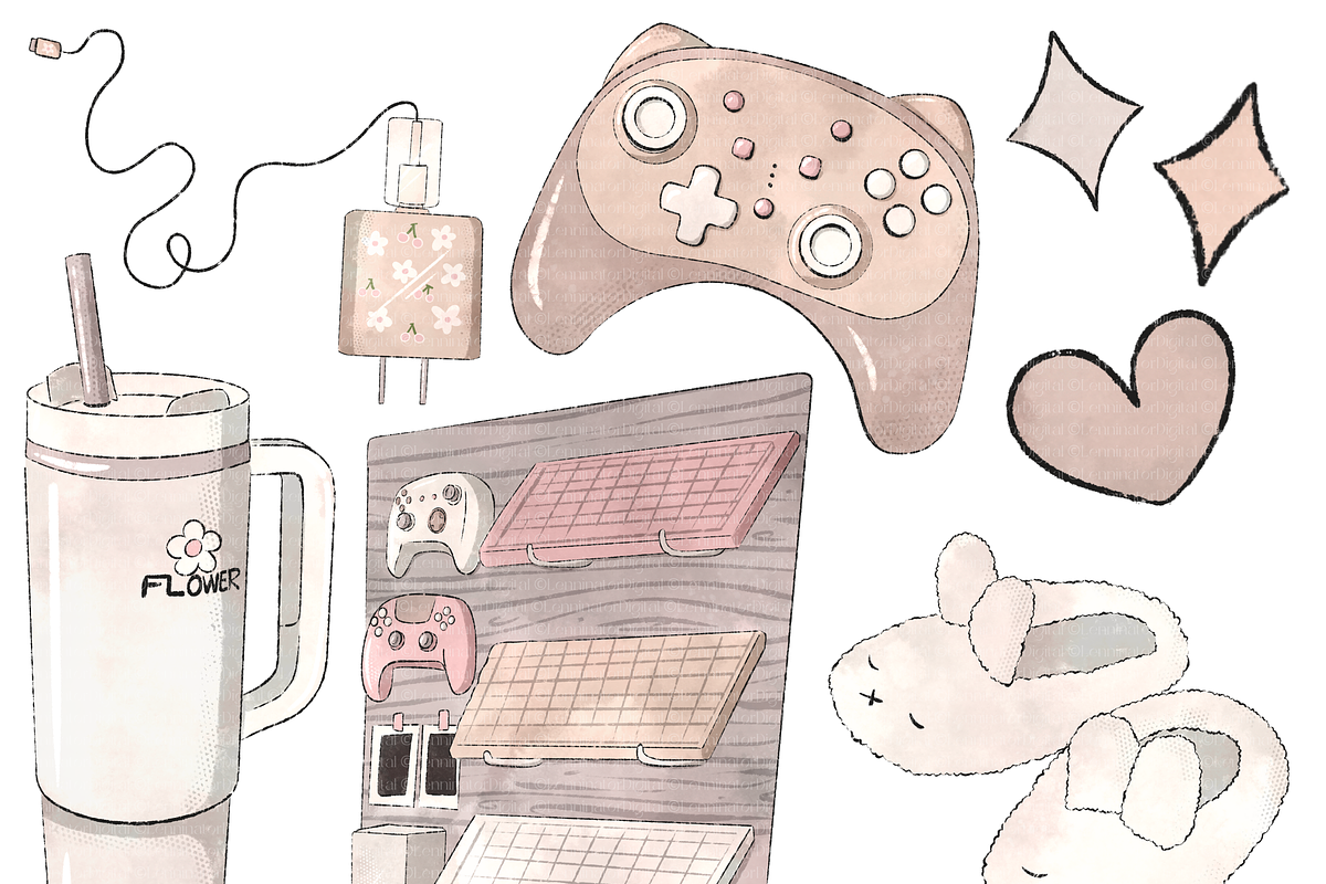 Clean Girl Gaming Clipart PNG, a Technology Illustration by Lenninator Digital (Photo 5 of 8)