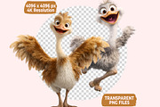 Ostrich PNG Clipart Bundle, a Graphic by M9 Design (Thumbnail 8 of 9)