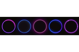 Neon halo rings with purple and blue, an Illustration by art PVP - market