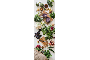 Table with fresh seasonal vegetables