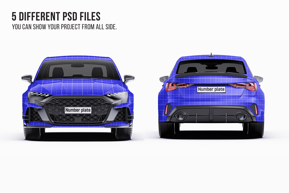 2026 Sport Performance Sedan Set, an Advertising Mockup by Halal Graphic Studio (Photo 8 of 12)