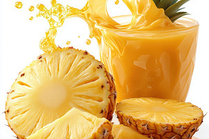 Refreshing Pineapple Juice Splash Sl, a Food & Drink Photo by Pixeness Studio