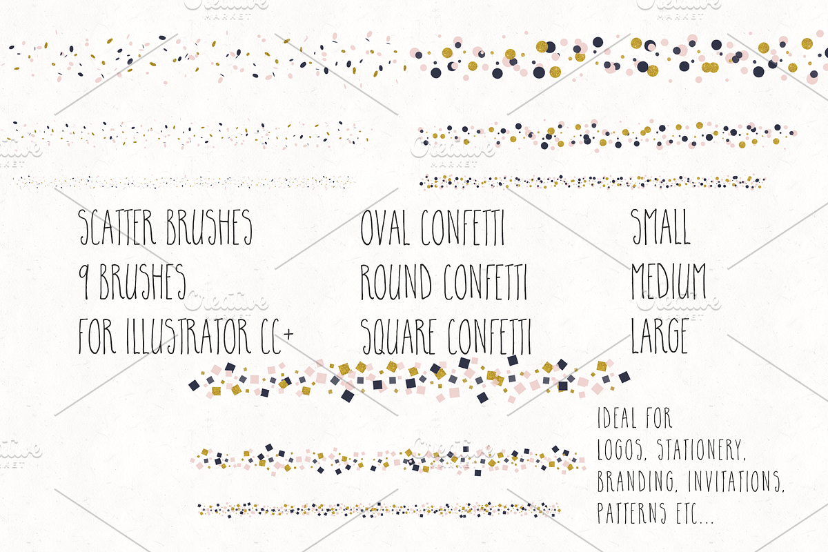 Gold, Blush & Navy Confetti Bundle, an Object Graphic by TeaBerry (Photo 3 of 5)