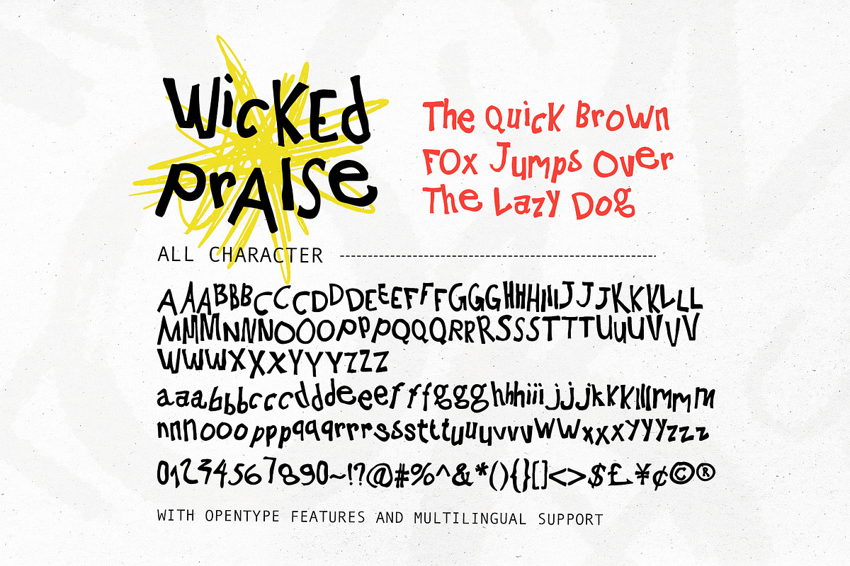 Wicked Praise - Rough Ugly Font, a Handwritten Font by Bale Type (Photo 9 of 9)