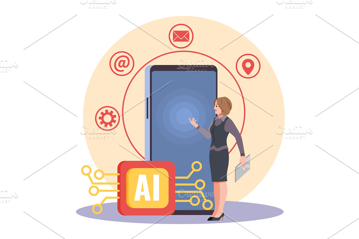 Automatic customer support, a Technology Illustration by YummyBuum