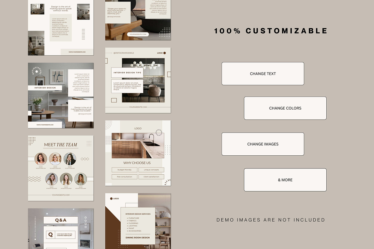 Interior Design Instagram Canva, a Social Media Template by Deb Creative Studio (Photo 5 of 10)