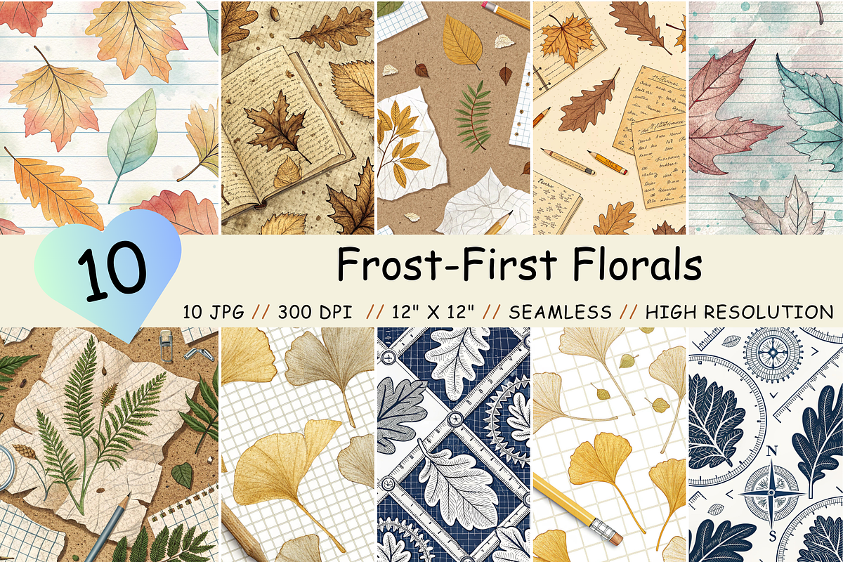Gentle Productivity Digital Paper, a Pattern Graphic by FloridPrintables (Photo 1 of 6)