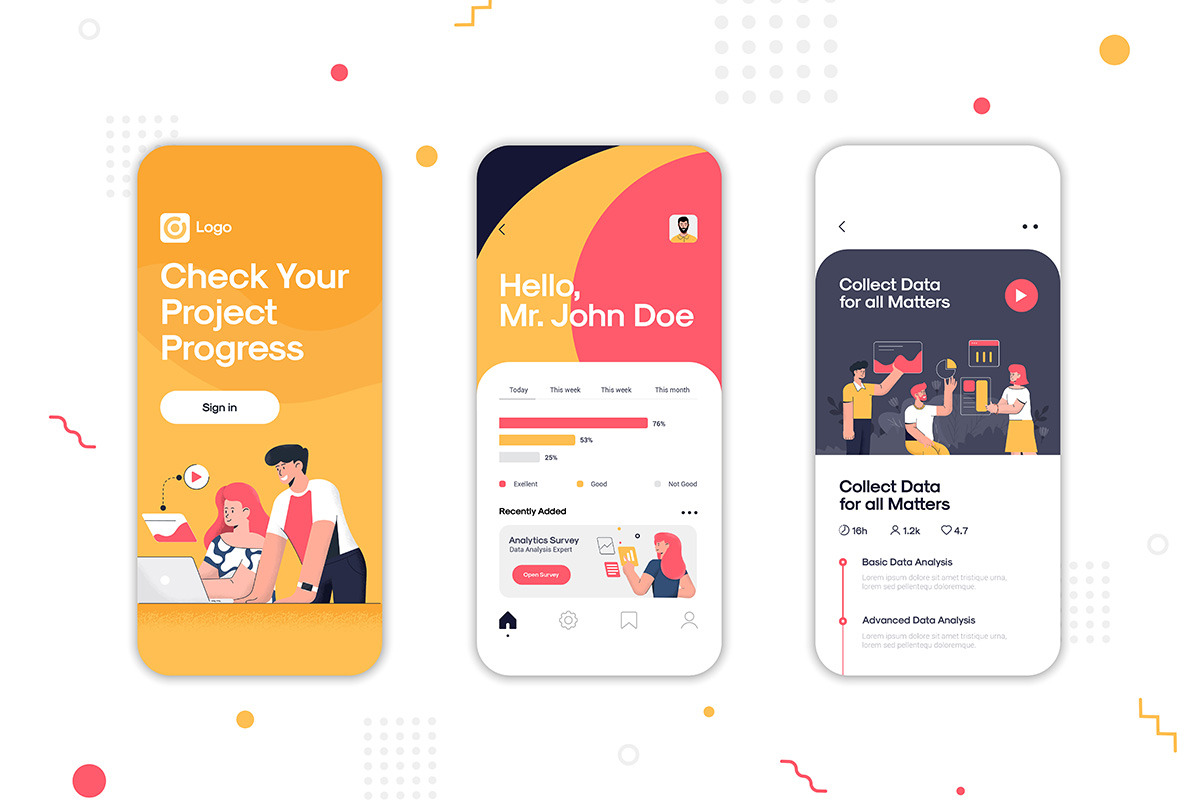 Set of UI, UX, GUI screens, an Education Illustration by Creative Graphics
