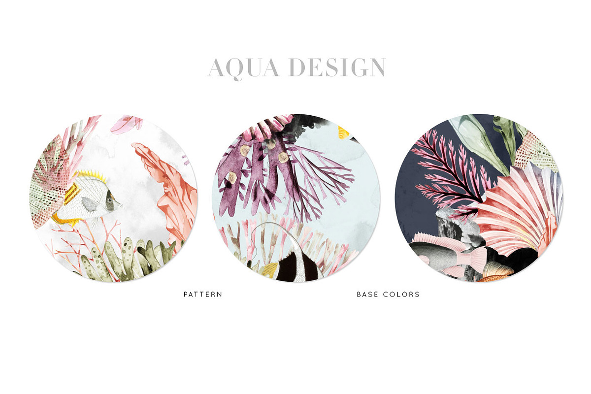 Aqua, luxurious underwater Pattern+, a Pattern Graphic by TSTUDIO