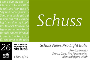 SchussNewsProLightIta No.26 1 Font