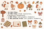 Cozy Goose Fall Vector Clipart Pack, an Animal Illustration by NataKa (Thumbnail 4 of 4)