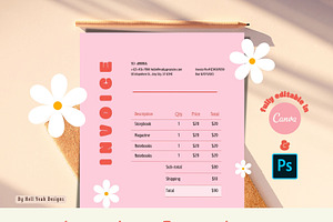 Invoice Template Canva & PSD