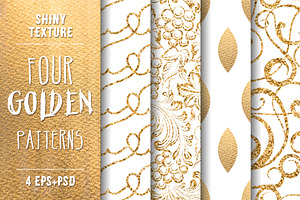 Shiny Gold. Set Of 4 Patterns.