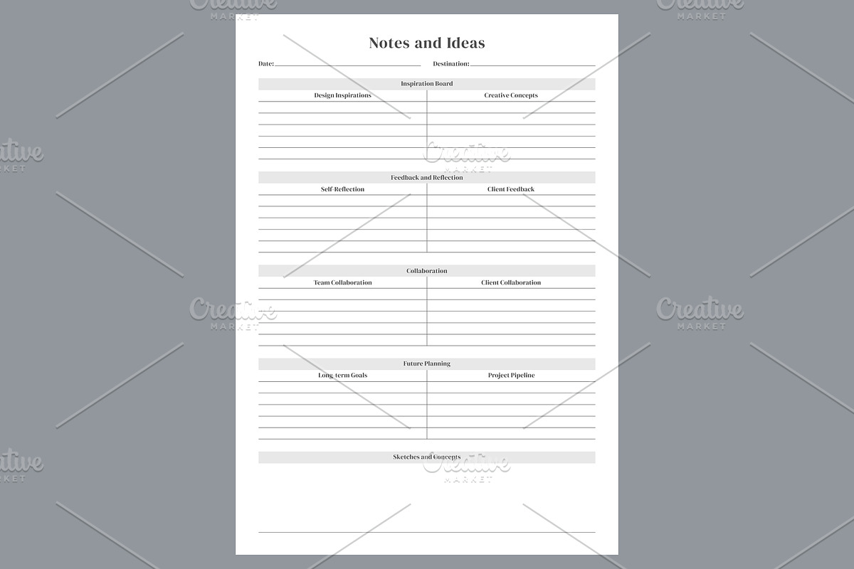 Generic Notes & Ideas Planning Pages, a Stationery Template by shahsoft (Photo 2 of 4)