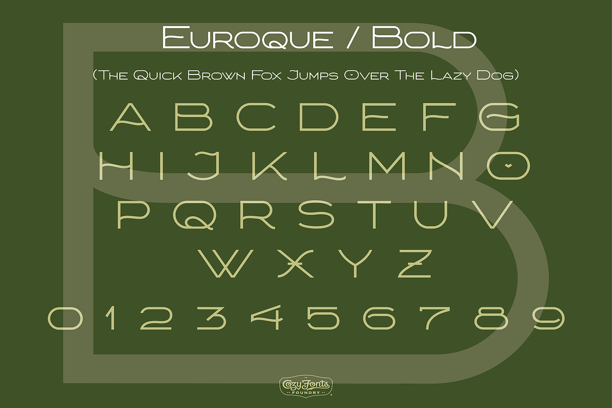 Euroque Bold, a Sans Serif Font by CozyFonts Foundry (Photo 1 of 2)