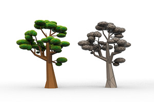 10 Low Poly Cartoon Tree