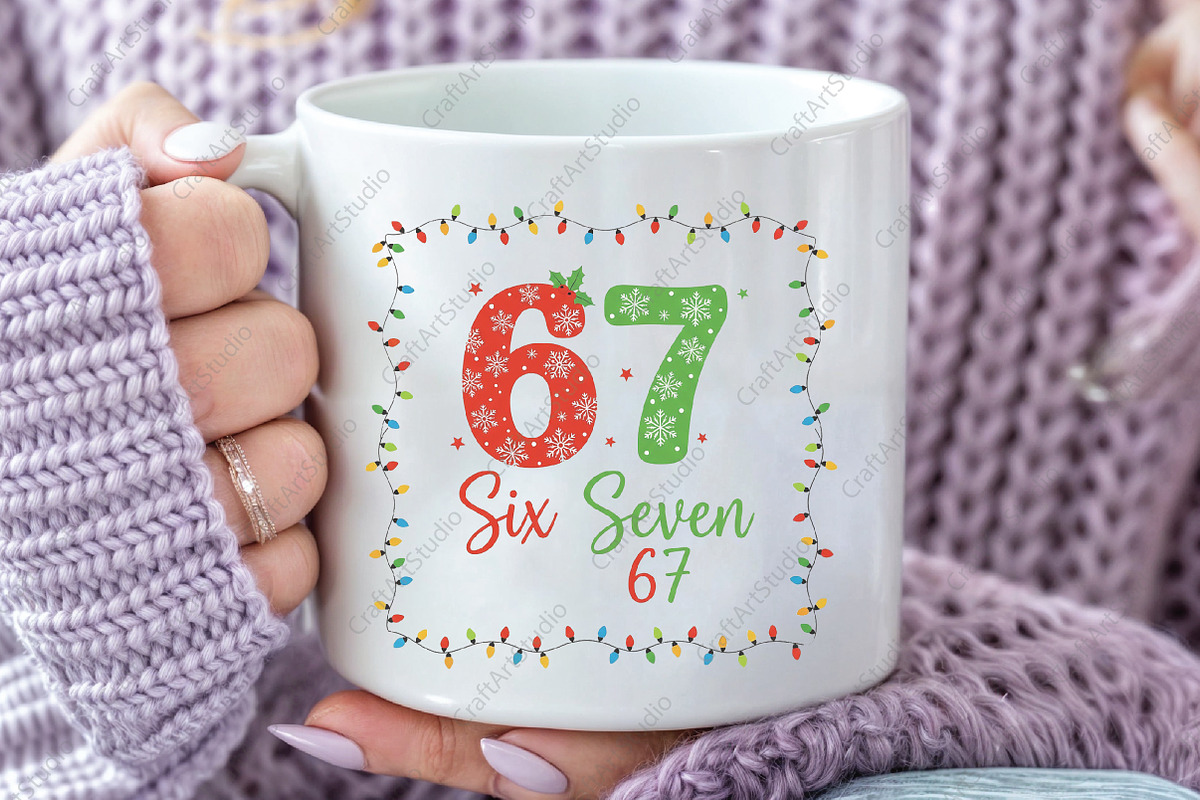 Six Seven 67 6 7 Christmas Xmas Meme, an Illustration by CraftArtStudio (Photo 3 of 4)