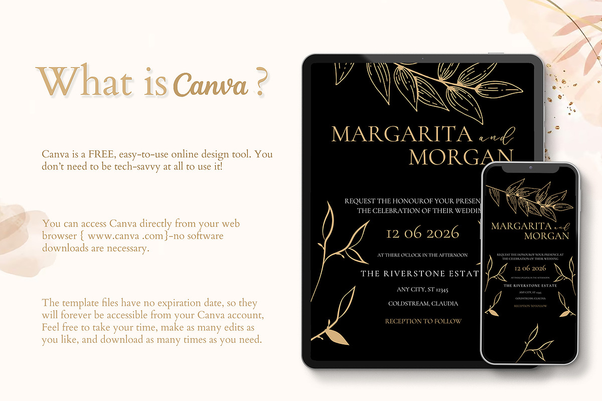 Canva Elegant Wedding Invitation preview 4